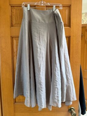 Zara Light Gray A-Line Full Midi Skirt
